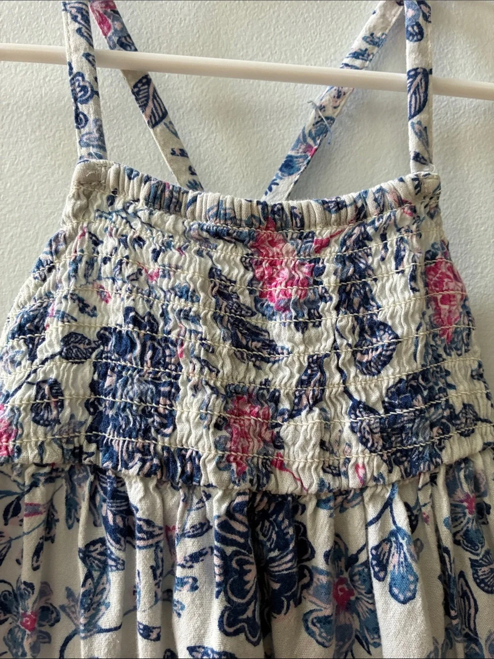 Old Navy Kids' Navy & Pink Floral Crossback Dress